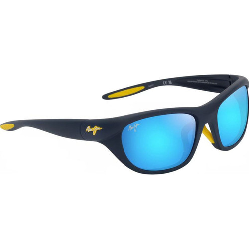 Maui Jim Haulani Alt Fit Solid Dark Blue Yellow Blue Hawaii Polarised Angle