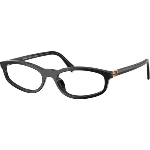 Miu Miu Glasses MU01ZVF Black Clear Angle
