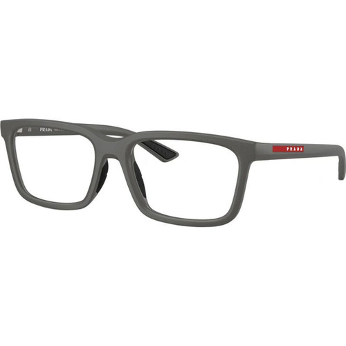 Prada Linea Rossa Glasses PS02SV Metal Grey Clear Angle