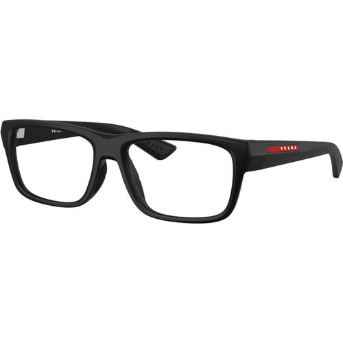 Prada Linea Rossa Glasses PS02TV Matte Black Clear Angle