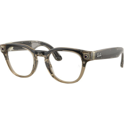 Ray-Ban Smart Glasses Meta Scriber Optics (Gen 2) RW7002 Transparent Stone Beige Clear Angle