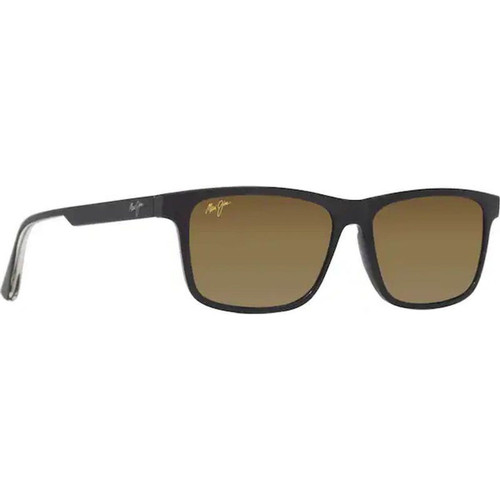 Maui Jim Okina Shiny Black HCL Bronze Polarised Glass Angle