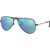 Ray-Ban Junior 9506 Matte Black Blue Mirror Angle