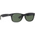 Ray-Ban New Wayfarer RB2132 Black Rubber Green Angle