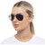 Cancer Council Acacia Small Silver Sunglasses Face Angle Image