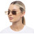 Le Specs Fold 02 Bright Gold Teak Face Angle