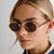 Le Specs Poseidon Deux Gold Khaki Angle Face