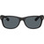 Ray-Ban New Wayfarer Classic RB2132 Black Rubber Blue Glass Front