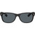Ray-Ban New Wayfarer Classic RB2132 Black Rubber Blue Front