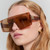 Karen Walker Block Party Crystal Clay Tan Tint Lifestyle