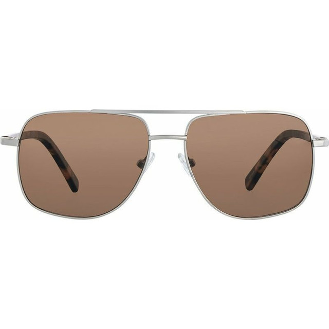 Bask Eyewear Ryse - Silver and Matte Tort/Brown Polarised Lenses