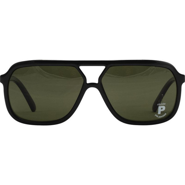 Childe Treble - Gloss Black/Green Polarised Lenses