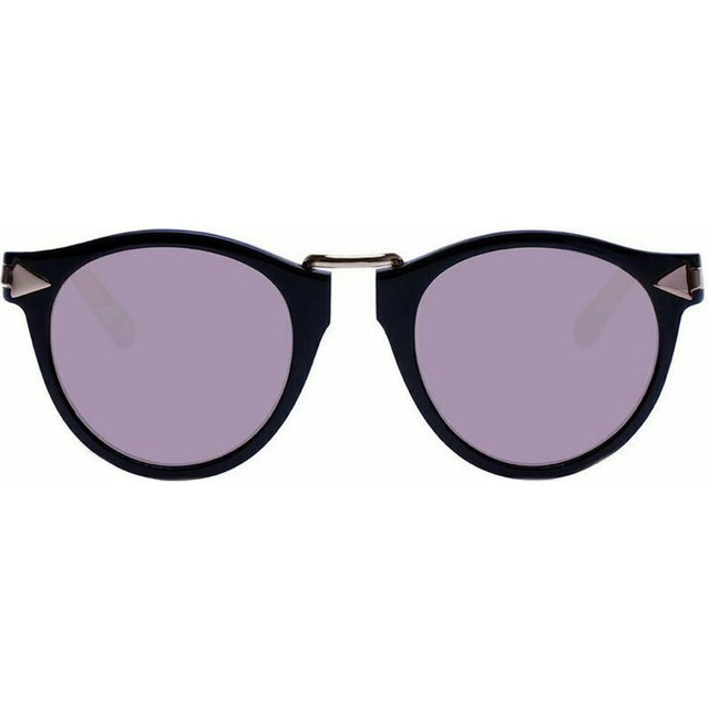 Karen Walker Helter Skelter - Black and Silver/Smoke Lenses