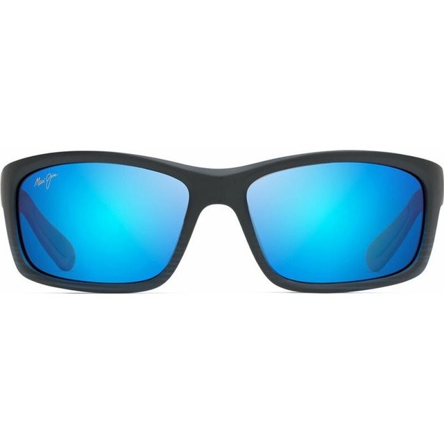 Maui Jim Kanaio Coast - Matte Translucent Blue, Black Stripe/Blue Hawaii Polarised Lenses