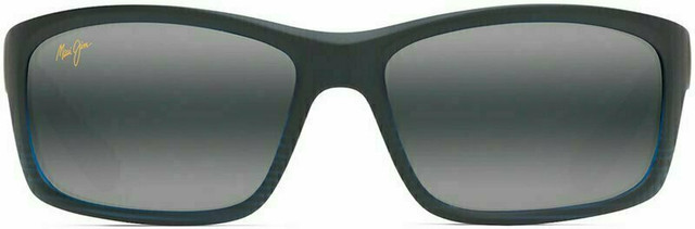 Maui Jim Kanaio Coast - Matte Translucent Blue, Black Stripe/Neutral Grey +2.0 Readers Polarised Lenses