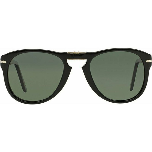 Persol PO0714 - Black/Green Polarised Glass Lenses