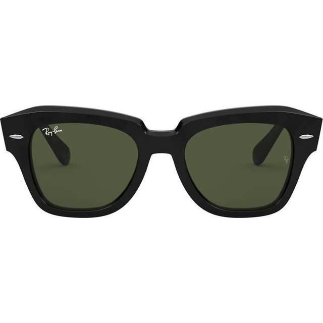 State Street RB2186 - Black/Green Glass Lenses 49 Eye Size