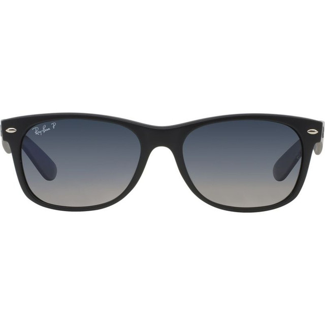 New Wayfarer Classic RB2132 - Matte Black/Blue Gradient Glass Polarised Lenses 55 Eye Size