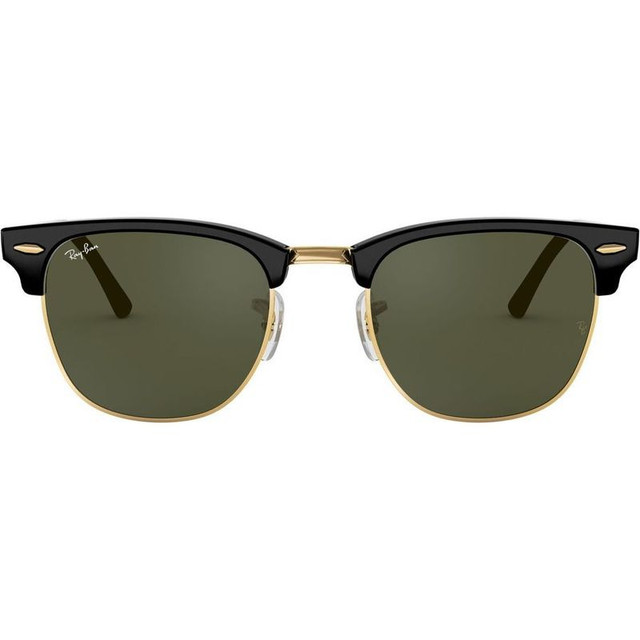 Clubmaster Classic RB3016 - Black/Green Glass Lenses 51 Eye Size