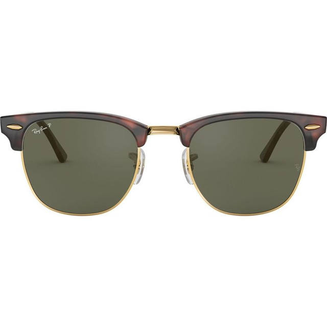 Ray-Ban Clubmaster Classic RB3016 - Red Havana/Green Glass Polarised Lenses 51 Eye Size