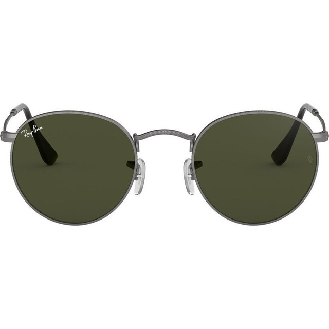 Round Metal RB3447 - Matte Gunmetal/Green Glass Lenses 50 Eye Size