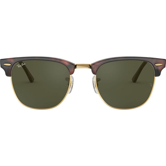 Ray-Ban Clubmaster Classic RB3016 - Mock Tort Arista/Green Glass Lenses 49 Eye Size