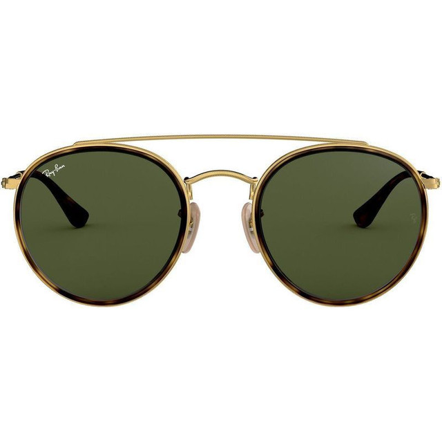 Ray-Ban Round Double Bridge RB3647N - Gold/Green Glass Lenses