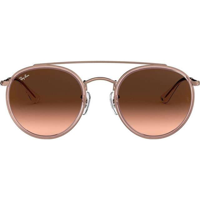 Round Double Bridge RB3647N - Bronze Copper, Light Pink/Brown Gradient Glass Lenses