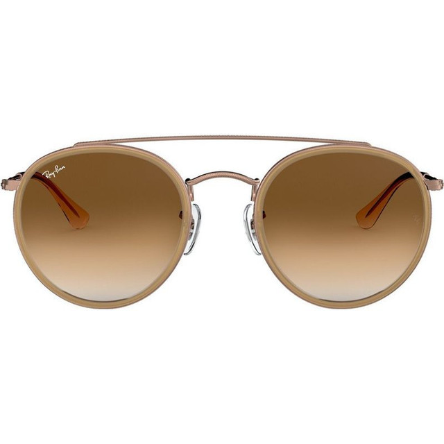 Round Double Bridge RB3647N - Bronze Copper, Light Brown/Light Brown Gradient Glass Lenses