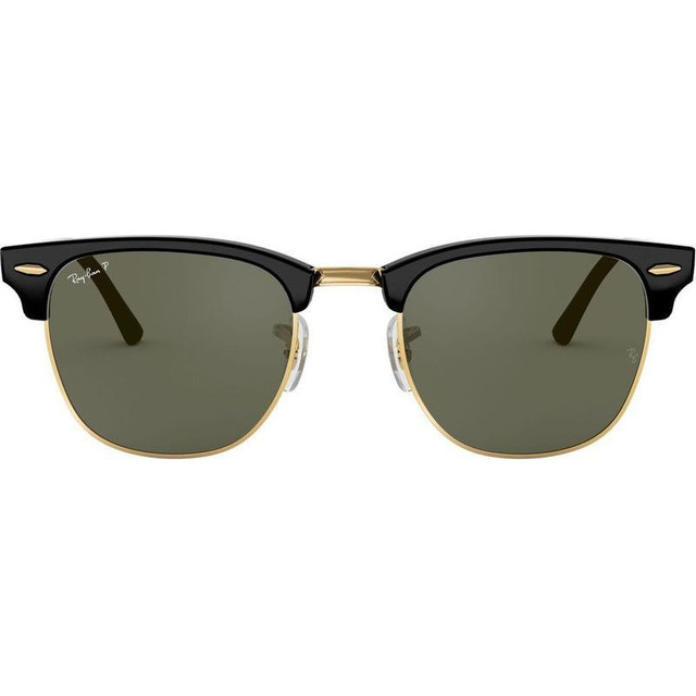 Clubmaster Classic RB3016F - Black/Green Polarised Glass Lenses