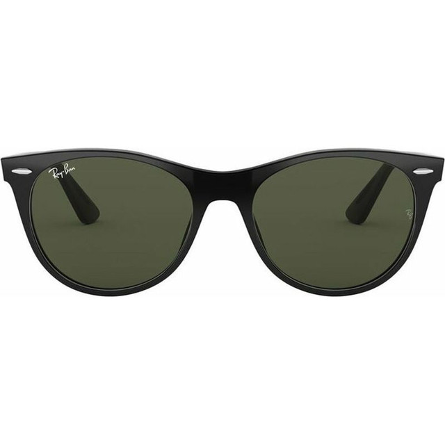 Wayfarer II Classic RB2185 - Black/Green Glass Lenses 55 Eye Size