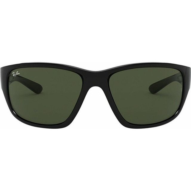 Ray-Ban RB4300 - Black/Green Glass Lenses