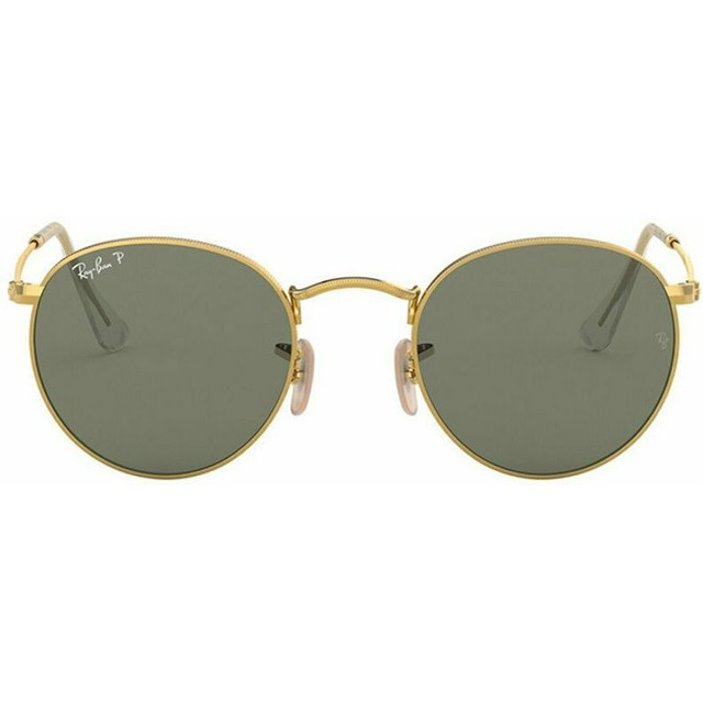 Round Metal RB3447 - Gold/Green Polarised Glass Lenses 50 Eye Size