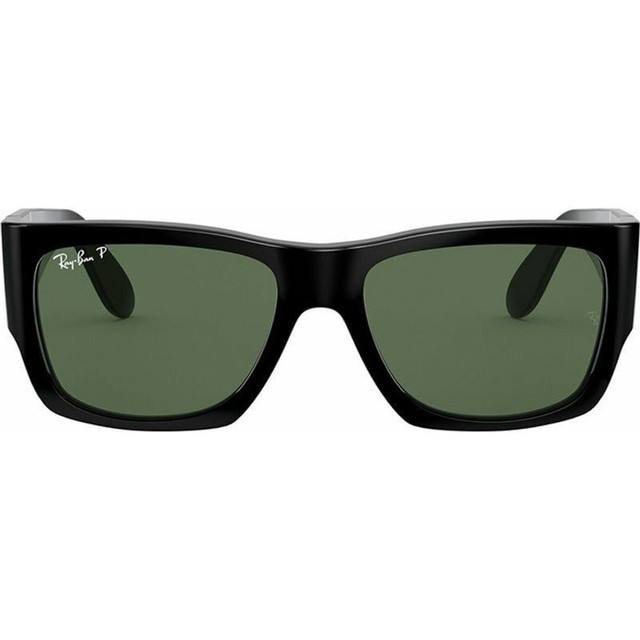 Nomad RB2187 - Shiny Black/Green Polarised Glass Lenses