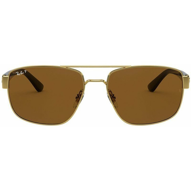 Ray-Ban RB3663 - Shiny Gold/Brown Glass Polarised Lenses