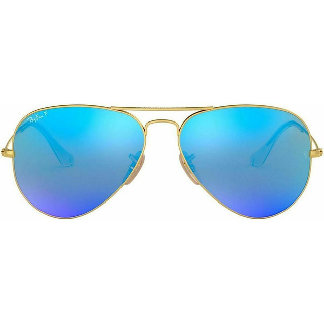 Aviator Classic RB3025 - Matte Gold/Blue Mirror Polarised Glass Lenses 58 Eye Size