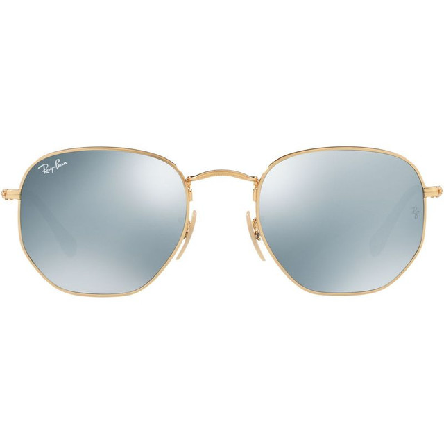 Ray-Ban Hexagonal Flat RB3548N - Gold/Silver Flash Mirror Glass Lenses 51 Eye Size