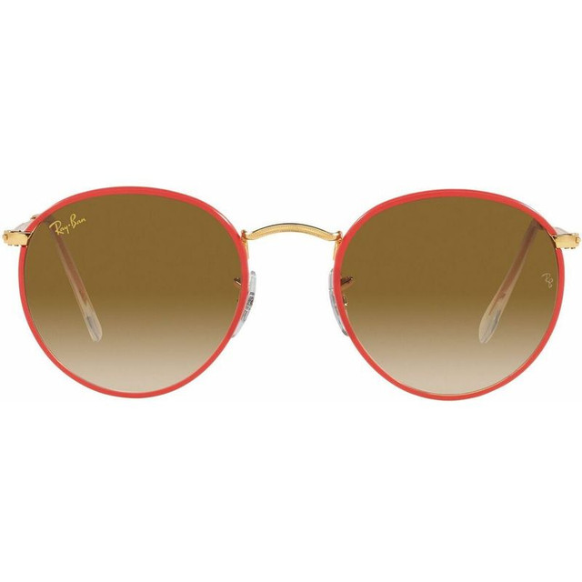 RB3447JM - Red on Legend Gold/Clear and Brown Gradient Glass Lenses