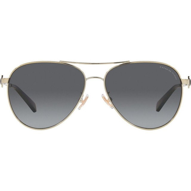 Coach HC7128 - Shiny Light Gold/Grey Gradient Polarised Lenses