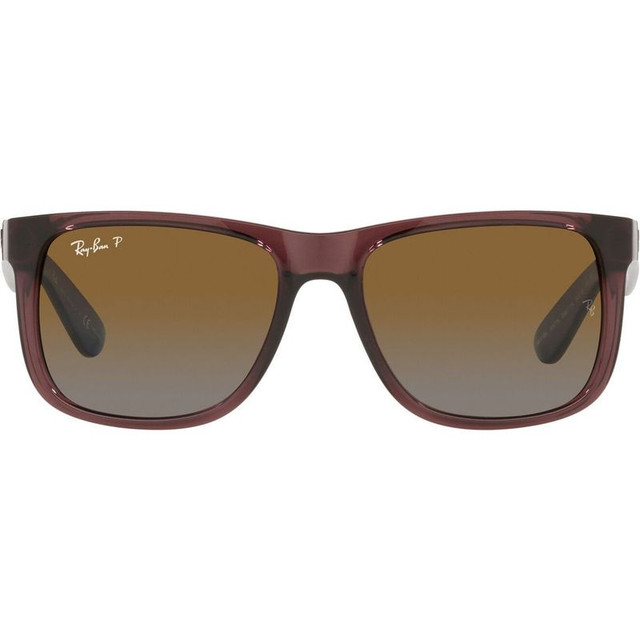 Ray-Ban Justin Classic RB4165 - Transparent Dark Brown/Brown Gradient Polarised Lenses 55 Eye Size