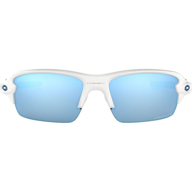 Flak XS - Polished White/Prizm Deep Water Polarised Lenses