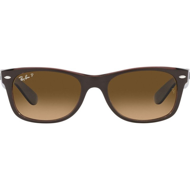 Ray-Ban New Wayfarer Classic RB2132 - Transparent Brown/Brown Gradient Glass Polarised Lenses 58 Eye Size