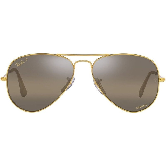 Ray-Ban Aviator Classic RB3025 - Legend Gold/Dark Brown & Clear Gradient Glass Polarised Lenses 58 Eye Size