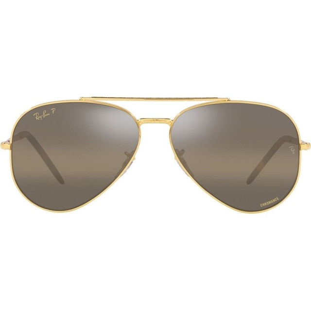 New Aviator RB3625 - Legend Gold/Dark Brown Clear Gradient Glass Polarised Lenses 58 Eye Size