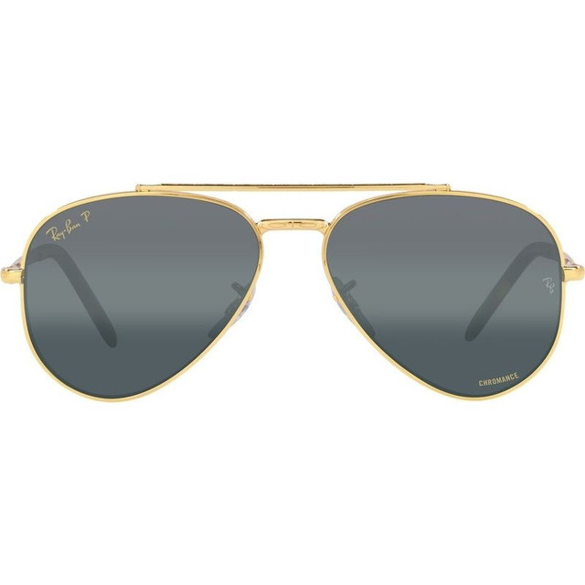 Ray-Ban New Aviator RB3625 - Legend Gold/Dark Blue Clear Gradient Glass Polarised Lenses 58 Eye Size