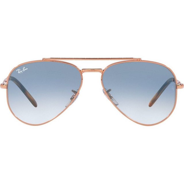 Ray-Ban New Aviator RB3625 - Rose Gold/Blue Clear Glass Gradient Lenses 55 Eye Size