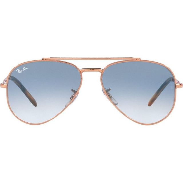 Ray-Ban New Aviator RB3625 - Rose Gold/Blue Clear Glass Gradient Lenses 58 Eye Size