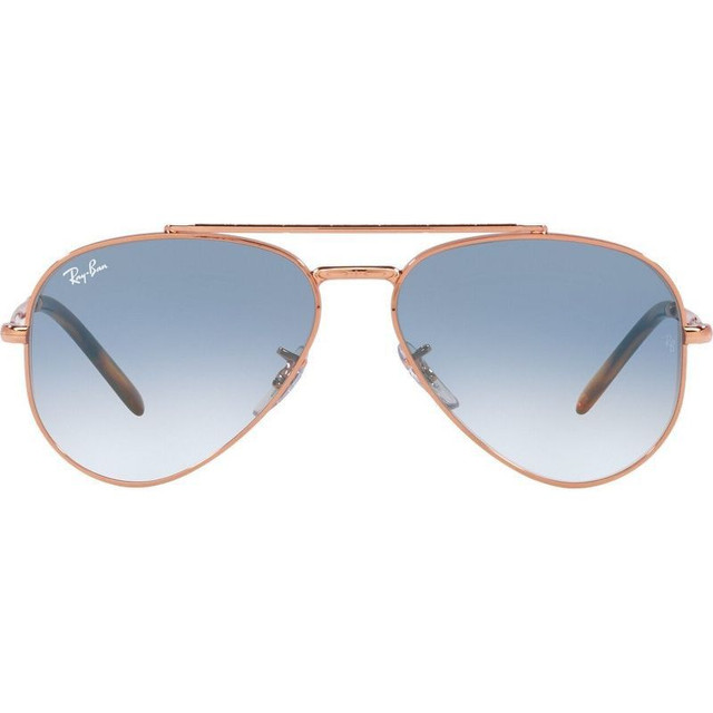 Ray-Ban New Aviator RB3625 - Rose Gold/Blue Clear Glass Gradient Lenses 62 Eye Size