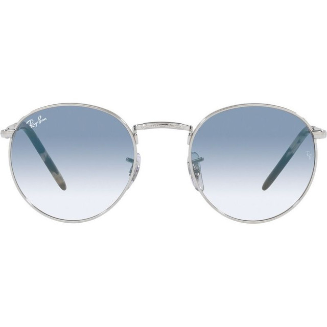 Ray-Ban New Round RB3637 - Silver/Blue Clear Gradient Glass Lenses 50 Eye Size