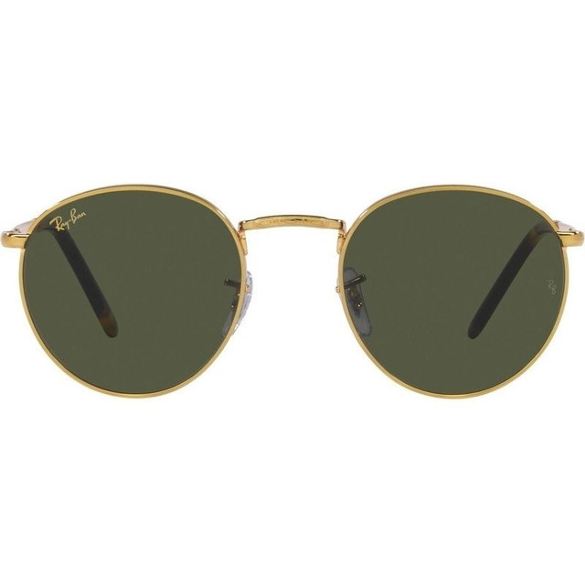 Ray-Ban New Round RB3637 - Legend Gold/Green Glass Lenses 53 Eye Size